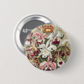 ErnstHaeckel Vintage Botanical Orchid Illustration Button (Vorne & Hinten)