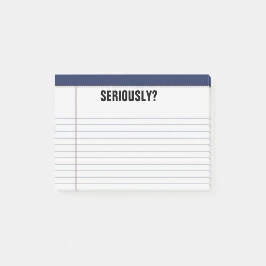 "Ernsthaft?" Gezeichneter weißer Kanzleibogenblock Post-it Klebezettel (Vorderseite)