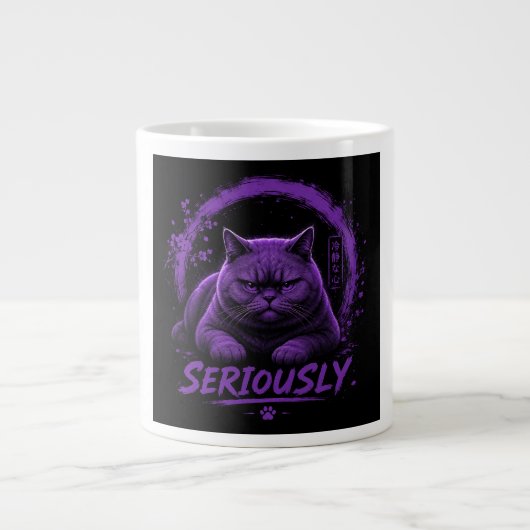Ernsthaft Katze Jumbo-Tasse (Vorderseite)
