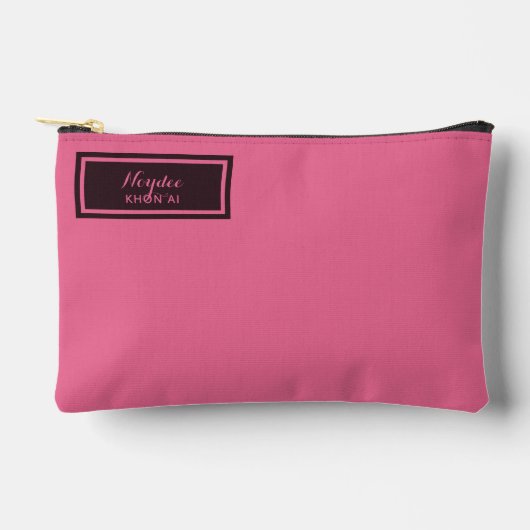 Ernsthaft Klassisch Minimal Einfach Rosa Zubehörtasche (Vorderseite)