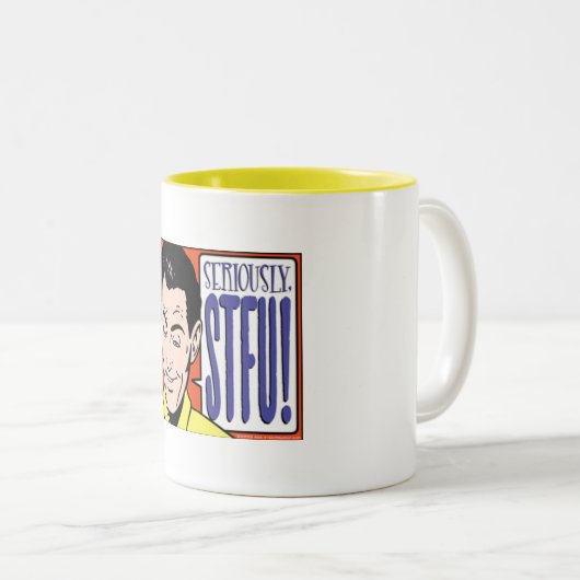 Ernsthaft STFU, Mann Zweifarbige Tasse (VorderseiteRechts)