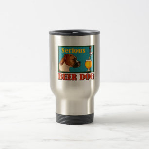 Ernsthafter Bier-Retro-Boxer-Hund Craft-Bier-Liebh Reisebecher