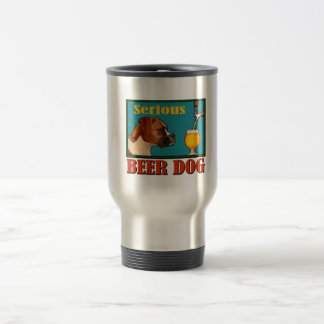 Ernsthafter Bier-Retro-Boxer-Hund Craft-Bier-Liebh Reisebecher