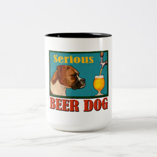 Ernsthaftes Bier Retro Boxer Dog Craft Beer Lover Zweifarbige Tasse