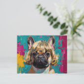 Ernsthaftes Hunde-Ölgemälde (#3) Postkarte (Stehend Vorderseite)