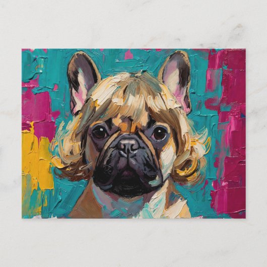 Ernsthaftes Hunde-Ölgemälde (#3) Postkarte (Vorderseite)