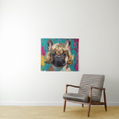 Ernsthaftes Hunde-Ölgemälde (#3) Wandteppich (Beispiel (Horizontal))
