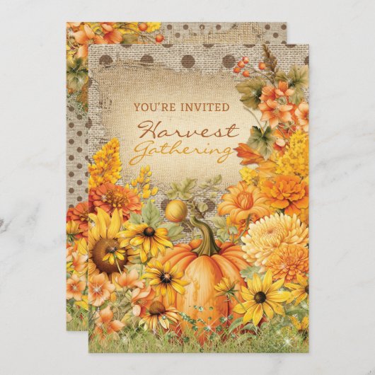 Ernte-Ansammlung Einladung (Vorne/Hinten)
