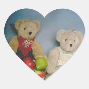 Ernte-Bären Herz-Aufkleber