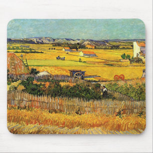 Ernte bei La Crau, mit Montmajour... Mousepad