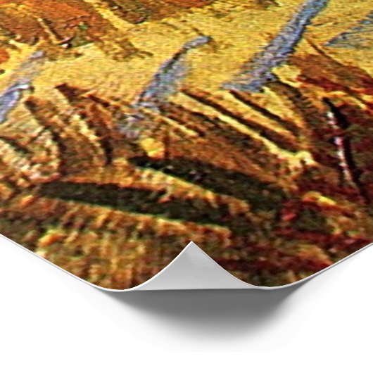 Ernte bei La Crau (van Gogh) Poster (Ecke)