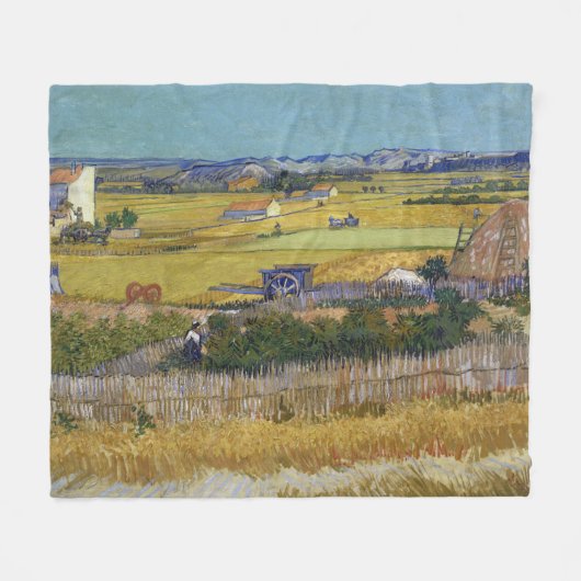 Ernte bei La Crau Vincent Van Gogh Fleecedecke (Vorderseite (Horizontal))