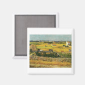 Ernte bei La Crau, Vincent Van Gogh Magnet (Vorderseite/Rückseite)