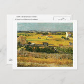 Ernte bei La Crau, Vincent Van Gogh Postkarte (Vorne/Hinten)