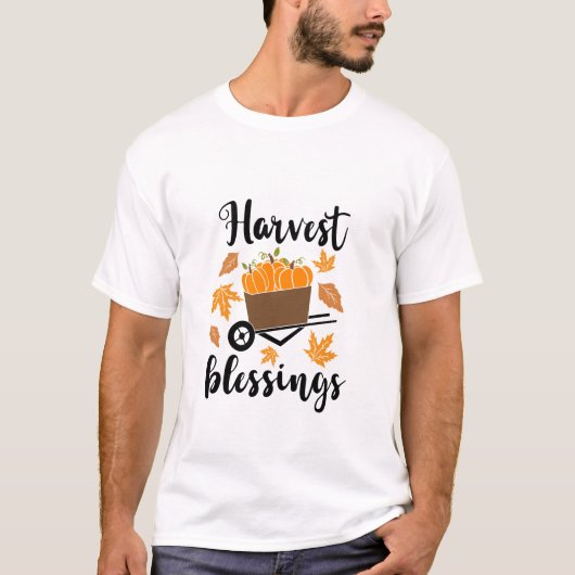 Ernte Blessings Typografie T-Shirt (Vorderseite)