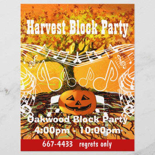 Ernte-Blockparty-Veranstaltung oder Herbst-Veranst Flyer (Vorne)