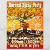 Ernte-Blockparty-Veranstaltung oder Herbst-Veranst Flyer (Hinten)