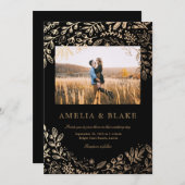 Ernte Blume Foto Hochzeit Einladung (Vorne/Hinten)