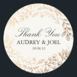 Ernte Blume Hochzeit Runder Aufkleber<br><div class="desc">Elegante goldene Blüte von Shelby Allison. Für passende Einladungen,  Antwortkarten,  Aufkleber und andere Artikel klicken Sie auf den unten stehenden Link,  um die gesamten Ernte-Blume anzuzeigen.</div>