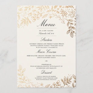 Ernte Blume Hochzeitsmenü Menükarte