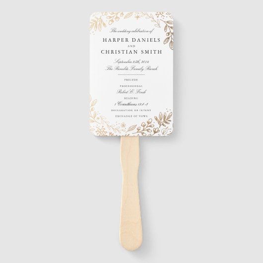 Ernte-Blume-Hochzeitsprogramm Fächer (Vorderseite)