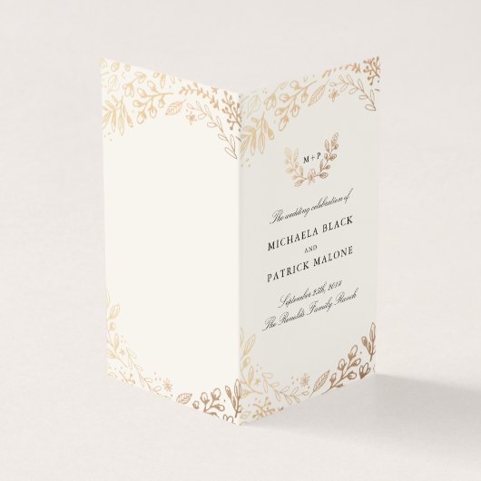 Ernte-Blume-Mini-Hochzeitsprogramm (Vorderseite)