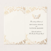 Ernte-Blume-Mini-Hochzeitsprogramm (Außenseite Aufgefaltet)