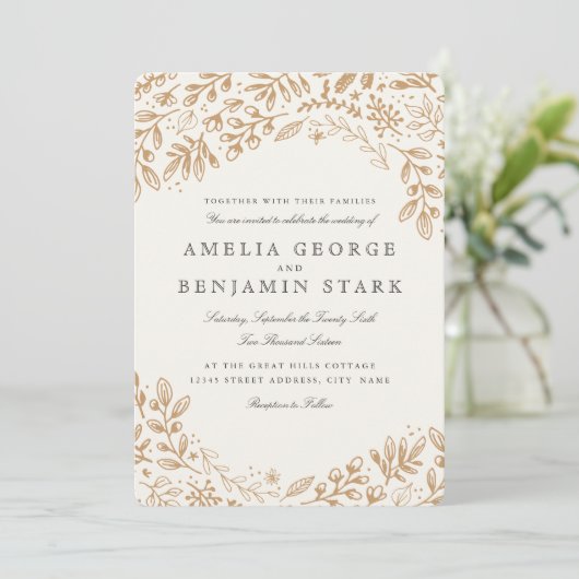 Ernte-Blumen Einladung (Stehend Vorderseite)