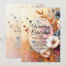 Ernte Blütenblätter und gemalte Himmel Hochzeit