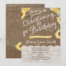 Ernte Christening und erster Geburtstag für Mädche Einladung