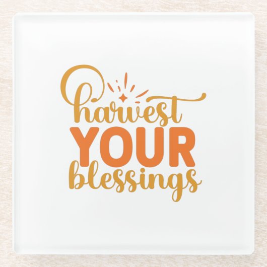 Ernte deinen Segen Glasuntersetzer (Vorderseite)