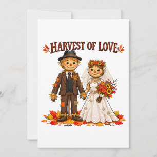 Ernte der Liebe Vogelscheuchen-Hochzeit Einladung