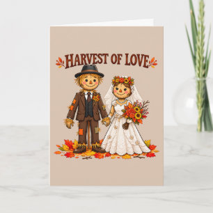 Ernte der Liebe Vogelscheuchen-Hochzeit Karte