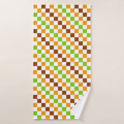 Ernte-Diagonal-Schachbrettmuster Badhandtuch Set (Badehandtuch)