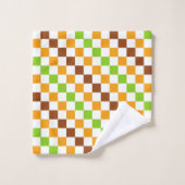 Ernte-Diagonal-Schachbrettmuster Badhandtuch Set (Waschlappen)