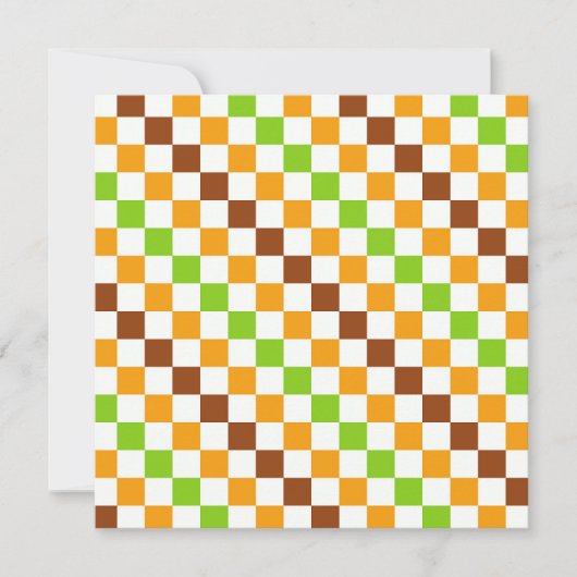 Ernte-Diagonal-Schachbrettmuster Dankeskarte (Vorderseite)