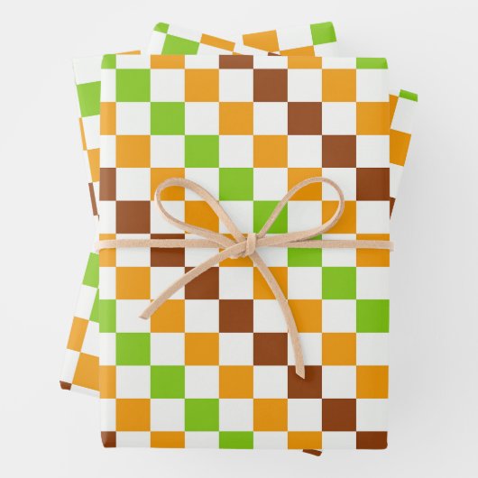 Ernte-Diagonal-Schachbrettmuster Geschenkpapier Set (Beispiel)