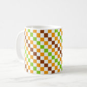 Ernte-Diagonal-Schachbrettmuster Kaffeetasse (Vorderseite Links)