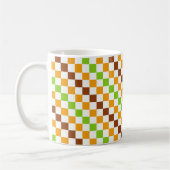Ernte-Diagonal-Schachbrettmuster Kaffeetasse (Links)