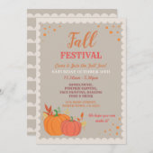 Ernte-Fall-Festival-Kürbis verlässt Einladung (Vorne/Hinten)