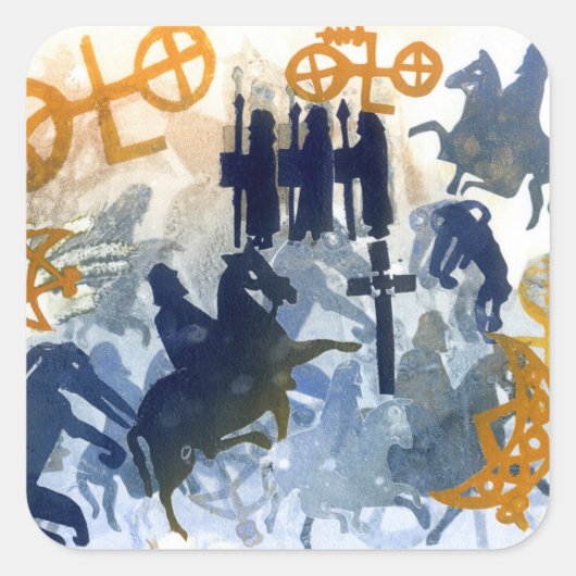 Ernte FEstival Quadratischer Aufkleber (Vorderseite)