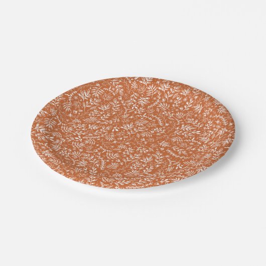 Ernte Floral Pappteller (Schrägansicht)