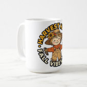 Ernte Glückliche Herbststimmung Nur Vogelscheuche Kaffeetasse (Vorderseite Links)