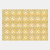 Ernte-Gold-Gingham-Herz-Patch-Plaid Geschenkpapier Set (Vorderseite)