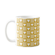 Ernte Gold Gingham Herz Patch Plaid