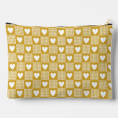 Ernte-Gold-Gingham-Herz-Patchwork-Kariert Zubehörtasche (Rückseite)
