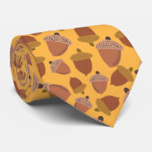 Ernte Gold Herbst Herbst Acorns Muster Krawatte (Gerollt)