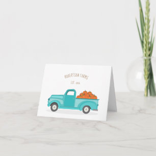 Ernte Herbst Vintage Blau LKW Karte