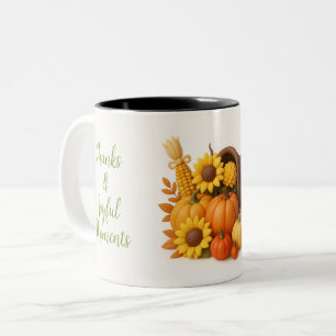Ernte im Herbst - Danke und freudige Momente Zweifarbige Tasse