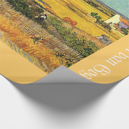 Ernte in La Crau mit Montmajour im Hintergrund Geschenkpapier (Ecke)